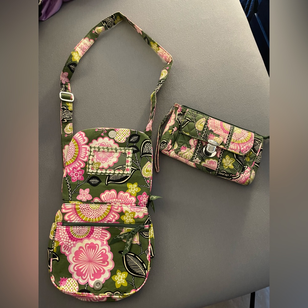Cross body Vera Bradley bag and wallet combo